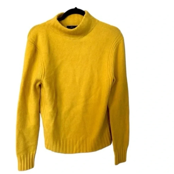 J. Crew Women's Long Sleeve Gold Roll-Neck Wool/Alpaca Blend Sweater Size M GUC - Picture 1 of 7